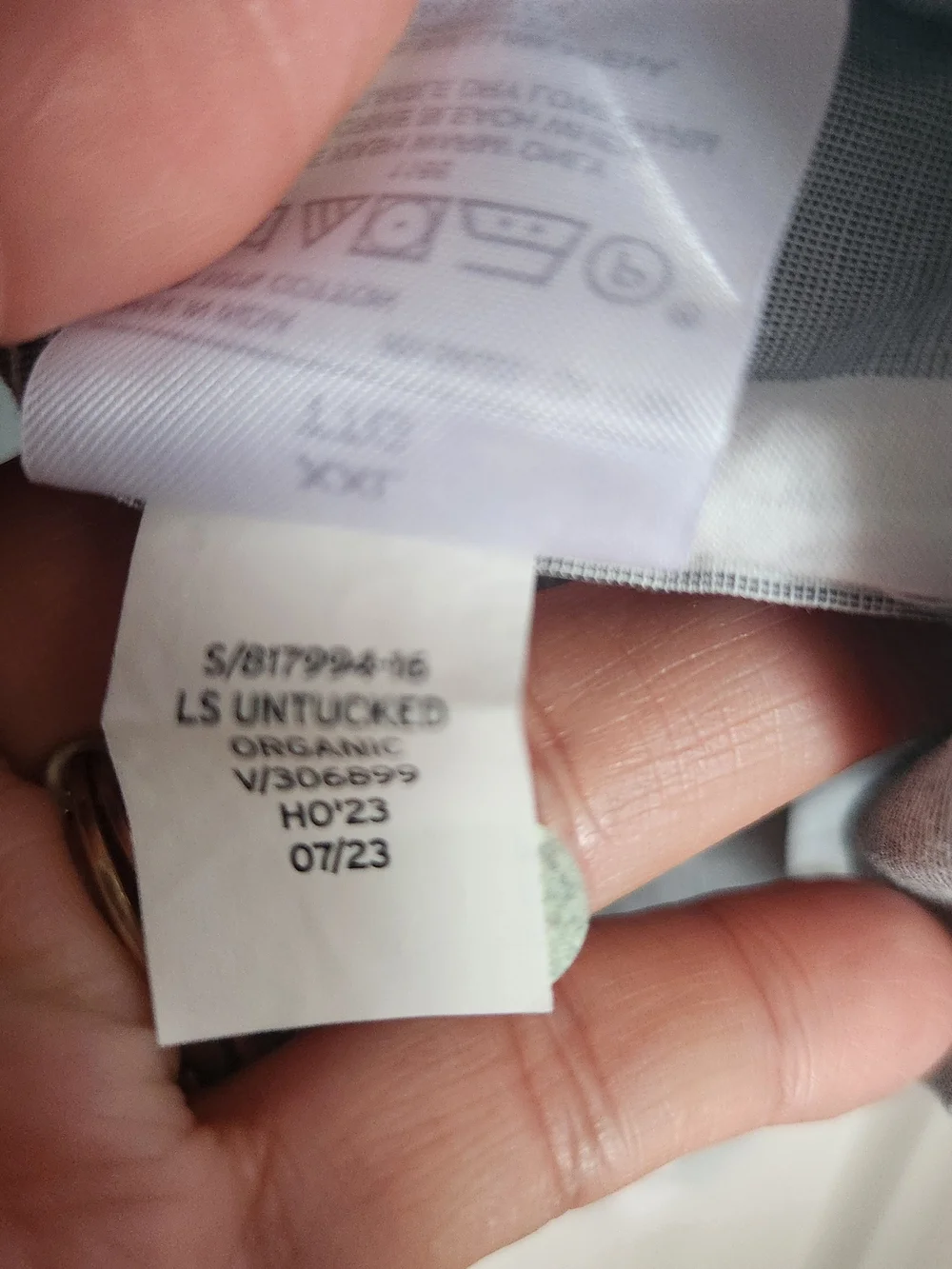 Banana Republic Men's Gray and White Buffalo Check Button-Down Shirt